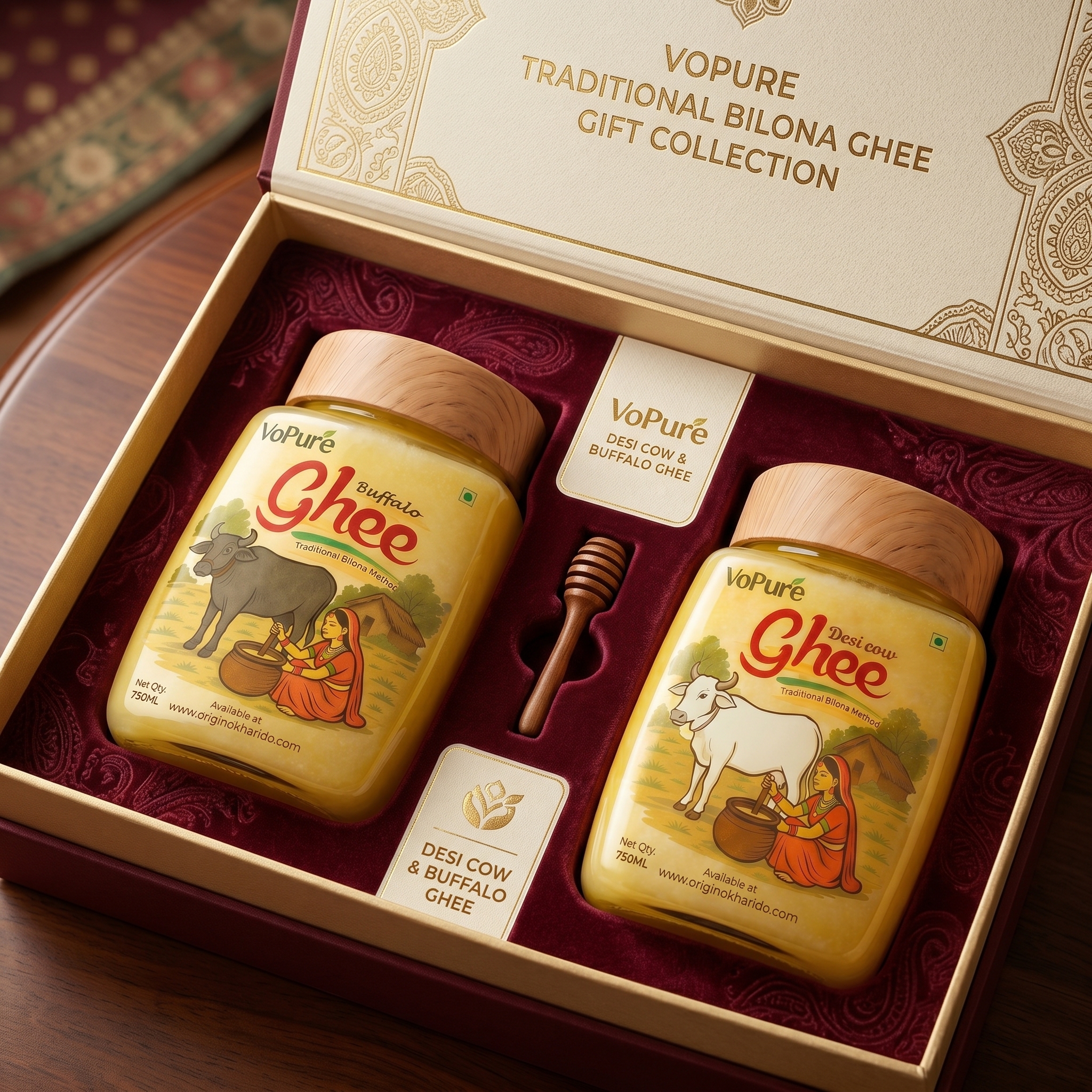 Buffalo and Cow pure ghee in gift pack of 1.5L