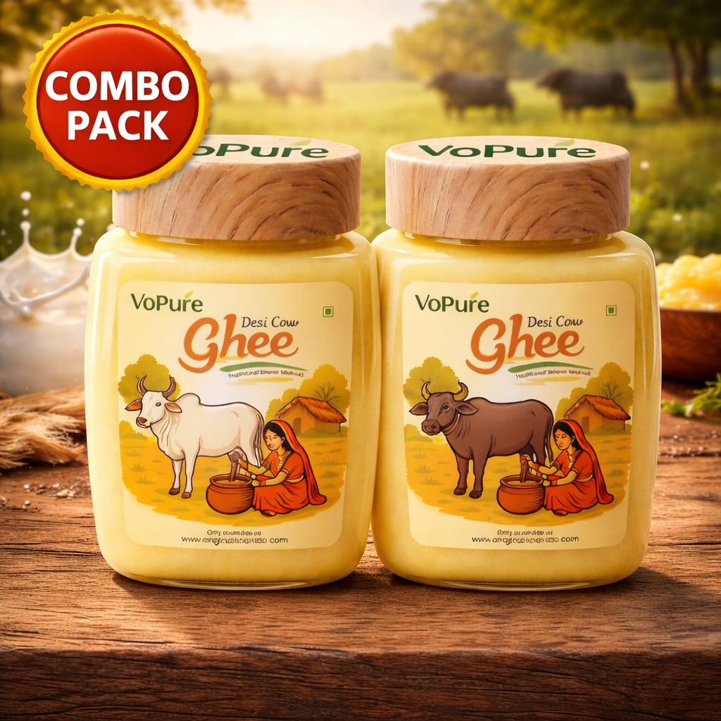Vopure Cow + Buffalo Desi Ghee combo pack